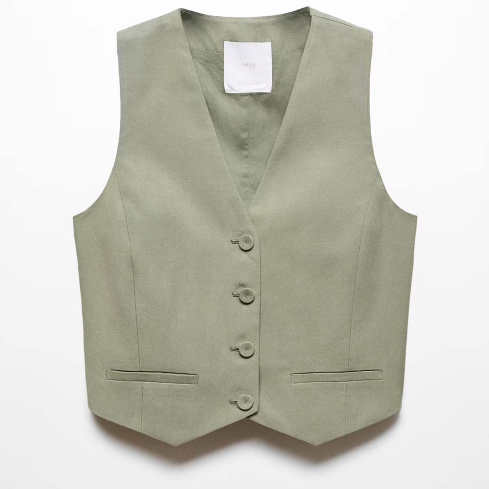 Mango Olive Green Vest
